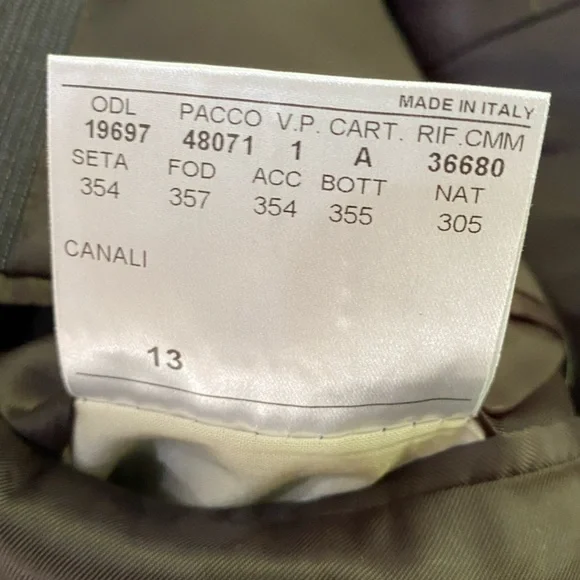 CANALI Made in Italy Brown/Blue/White Pinstripe 100% Wool 2-Button Blazer SZ 44L